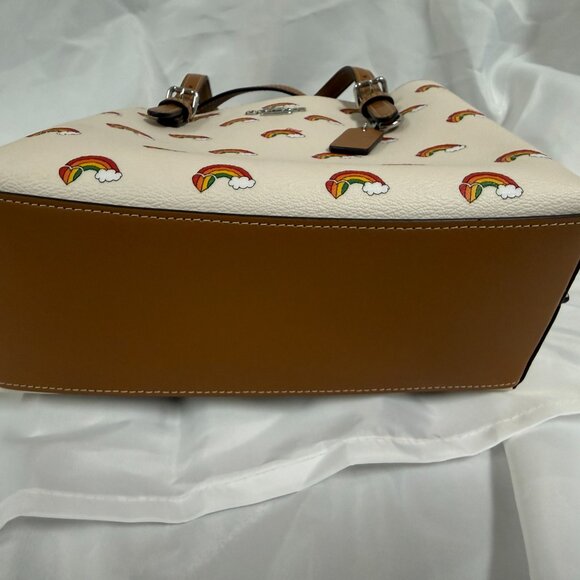 Coach Mollie Tote 25 With Rainbow Print in Chalk - Used with Tags - Picture 7 of 7